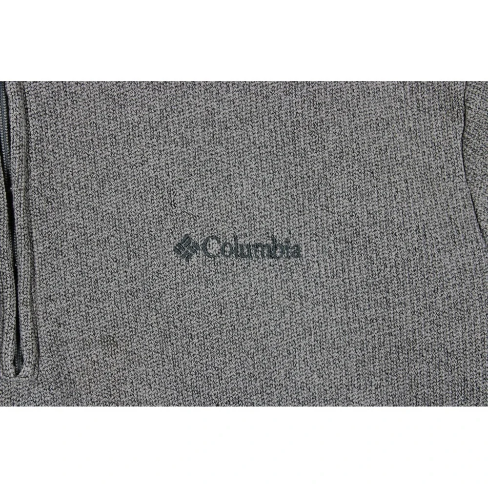 Columbia Mens Gray Quarter Zip Pullover Sweater Heavy Knit Size L RN 69724